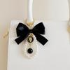 Car Pendant Bow Key Chain Big Bow Car Key Holder Exquisite Pearl Beaded Pendant Keyring