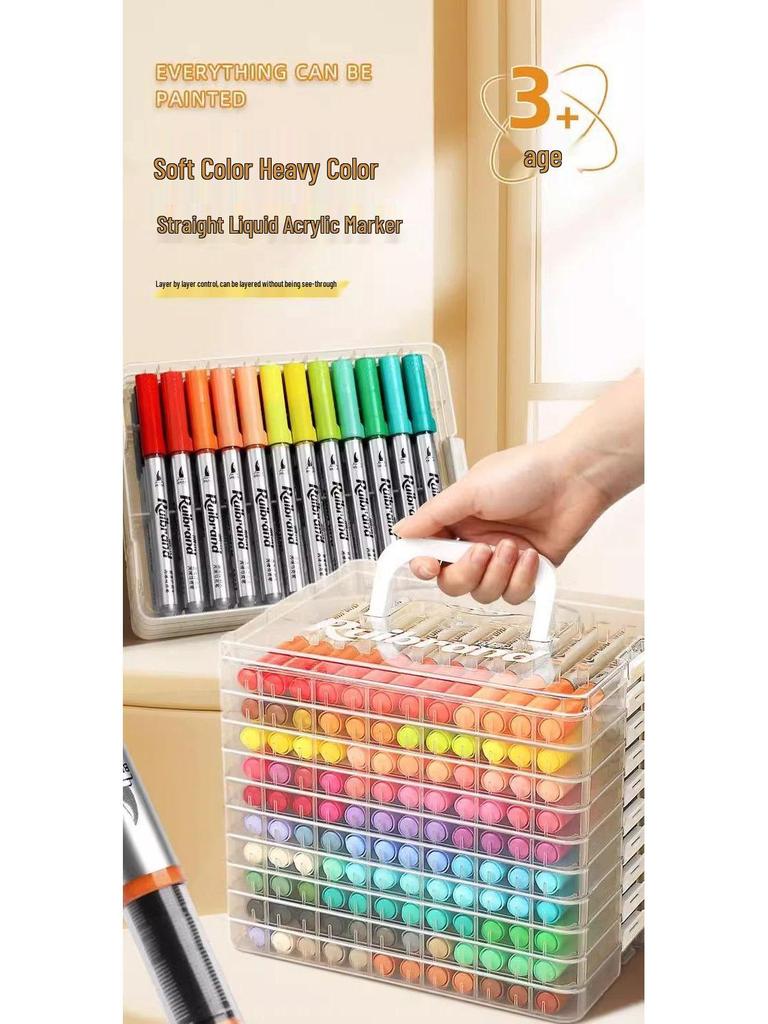Translucent Soft Tip Acrylic Marker for Layering, DIY Art, Children's Graffiti, and Elementary School Drawing.