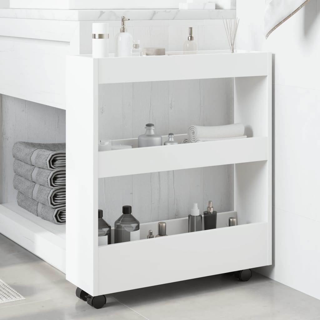 Narrow 3-storey Bathroom Storage Cart, Sofa Side Storage Shelf, Hallway Shelf, 60x18x70cm