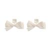 European and American retro white bow earrings women's light luxury temperament super flash zircon stud earrings exaggerated personality earrings