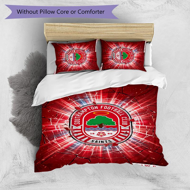 Southampton Football Printed 3 Pieces Bedding Set, Comfortable Skin Friendly Bedroom Duvet Cover Set