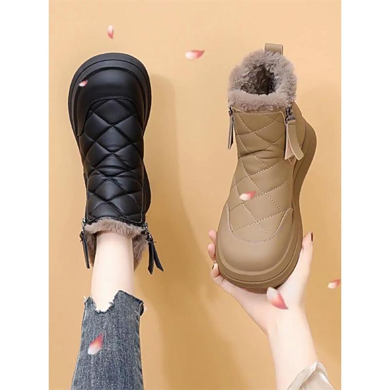 Snow Boots Women's Winter 2024 New Velvet Thickened Large Cotton Shoes Waterproof, Non-slip, Cold-proof and Warm Short Boots