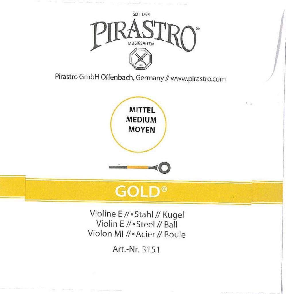 PIRASTRO Gold E-string, ball-end, gold violin string E3151
