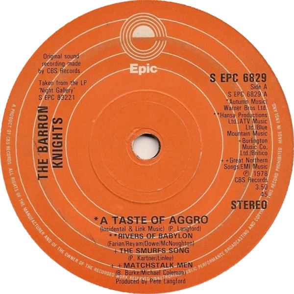 7inch Record BARRON KNIGHTS - A Taste Of Aggro SEPC6829 Epic 1978 UK Pop Used