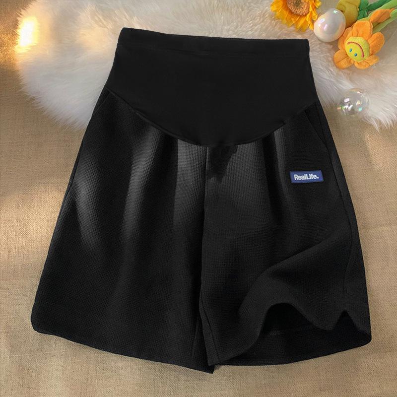 

Летние шорты для беременных: Повседневные, Дышащие, Свободного кроя, С поддержкой живота спортивные брюки XXL чёрный