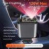 Retractable 4-in-1 Car Charger with RGB Ambient Light and Starry Sky Ceiling.