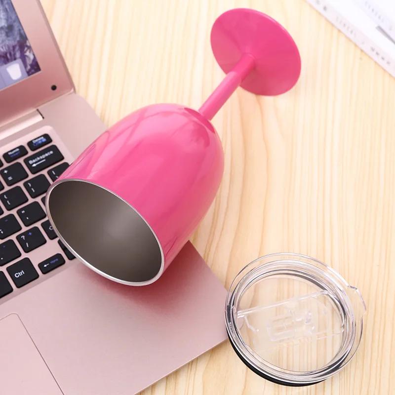 10oz Stainless Steel Vacuum Thermos Tumbler Cups With Slider Lid Insulated Leakproof Travel Wine Cup Water Cup Beer Bottle