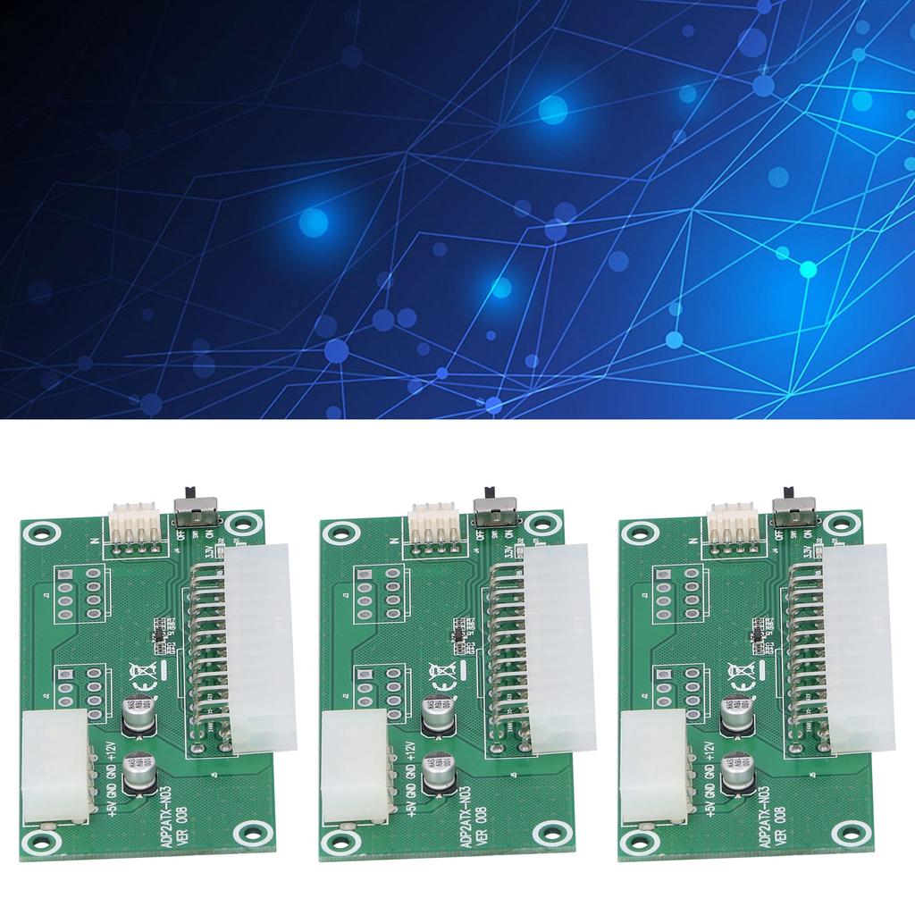 3Pcs MultiPower Synchronization Start Card with 24Pin Connection Line Computer Adapter
