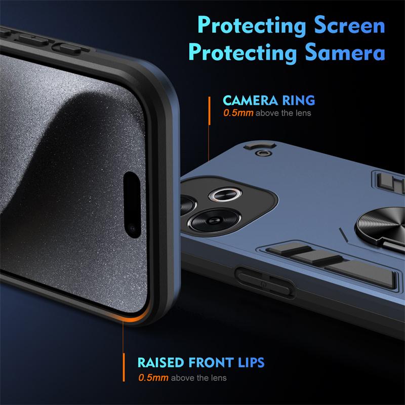 For Xiaomi Poco F6 5G Case Armor Magnetic Holder Ring Shockproof Phone Case For Poko Little F6 F 6 PocoF6 Lens Protective Cover