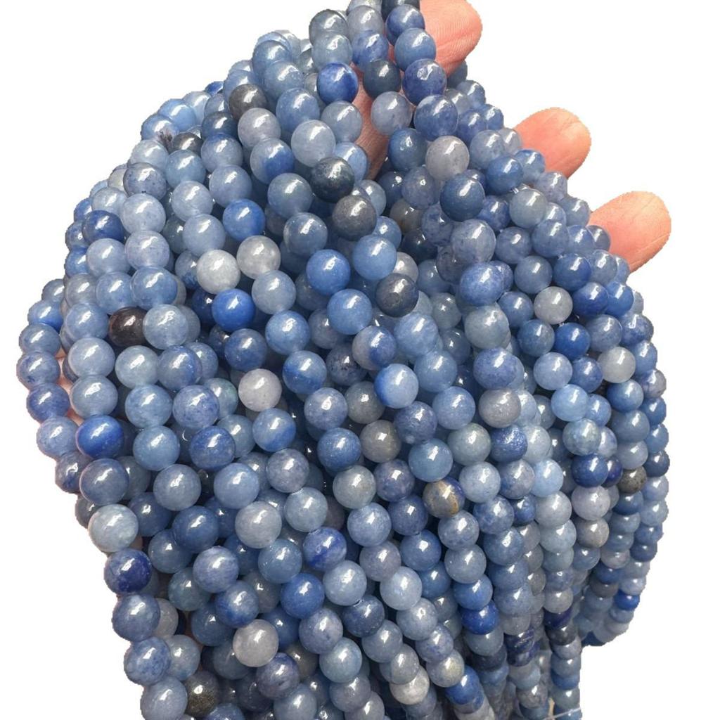 Natural Blue Dongling Jade Round Beads for DIY Jewelry and Accessories