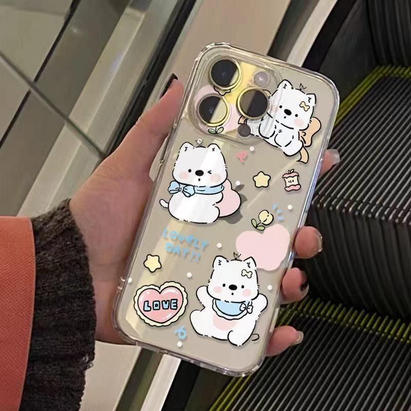 Love Heart Puppy iPhone 17 Pro Max Case, Soft Transparent Cute Design for Women