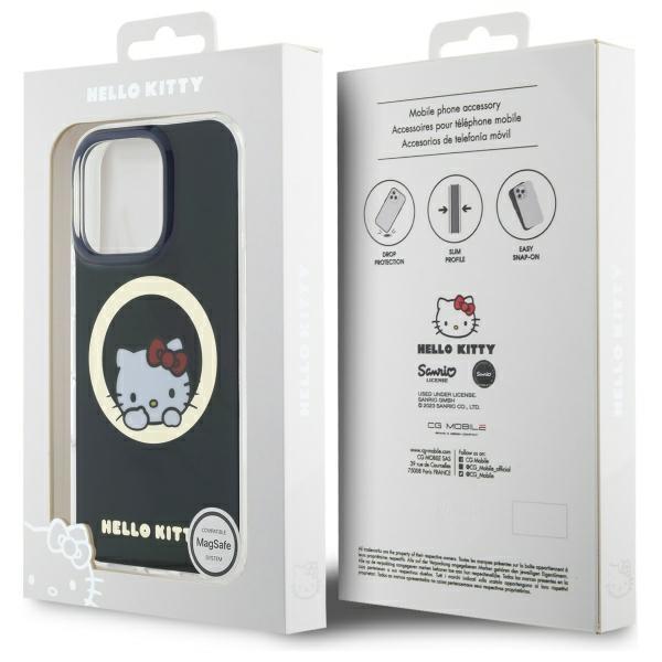Etui Do iPhone 16 Pro Czarne Hello Kitty Magsafe