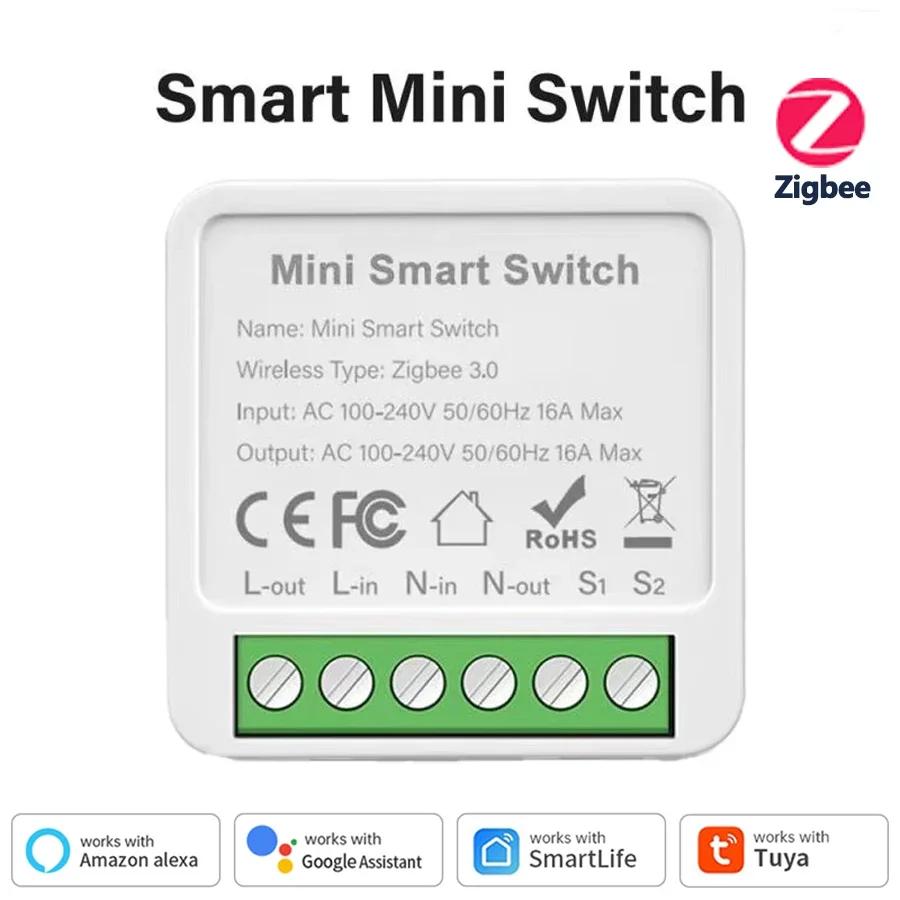 Tuya ZigBee/WIFI Smart Light Switch Smart Home Automation DIY MINI Breaker Supports 2 Way Work With Alexa Google Home