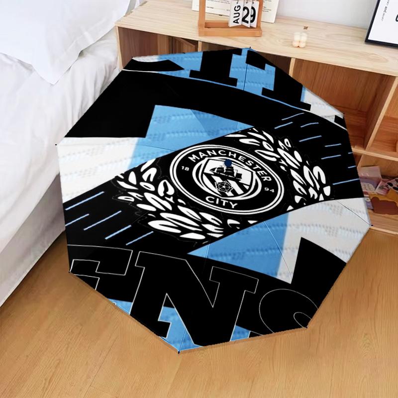 1PC City Football Club Printed Umbrella Folding umbrella, automatic umbrella 8-Frame for Travel, camping Fan gifts Christmas Gifts
