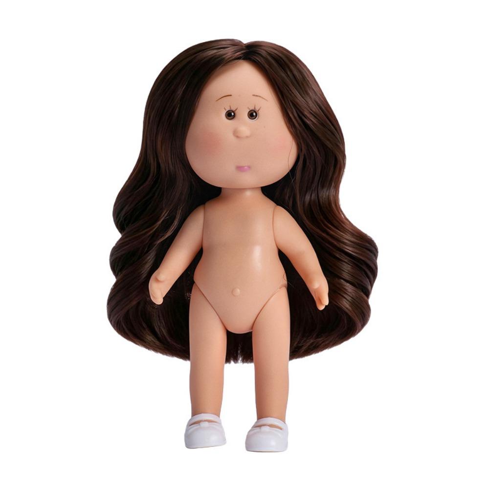 Dress Up 14cm Bean Eye Vinyl Doll Curly Hair Action Figure Body Mia Potato Dolls  Doll Accessories