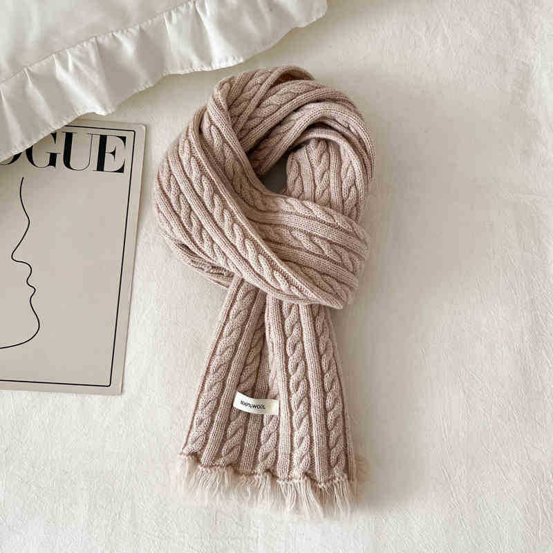Delicate Twist Solid Color Wool Scarf Female Soft Couple Scarf
