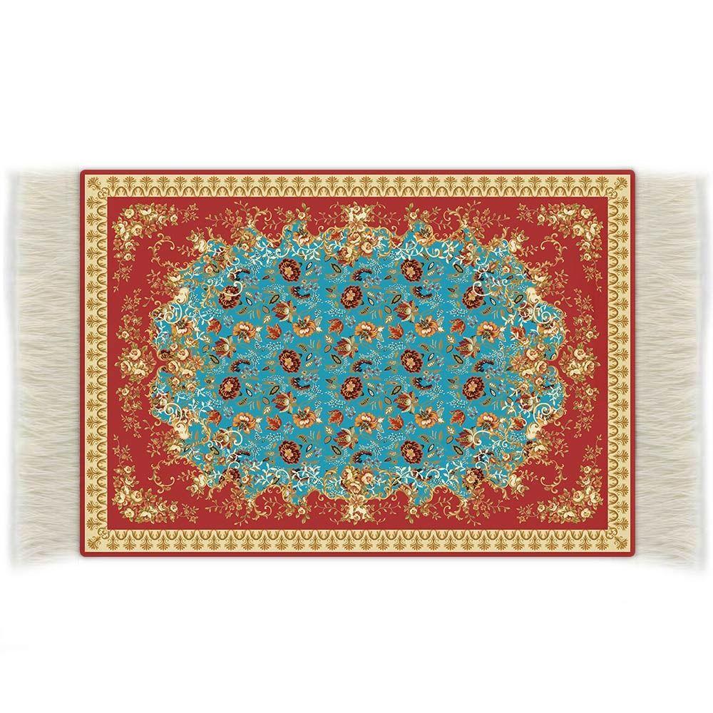 90*110mm Floral Pattern Cup Mat Multicolor Mini Floor Coverings Gift Miniature Weaving Rug