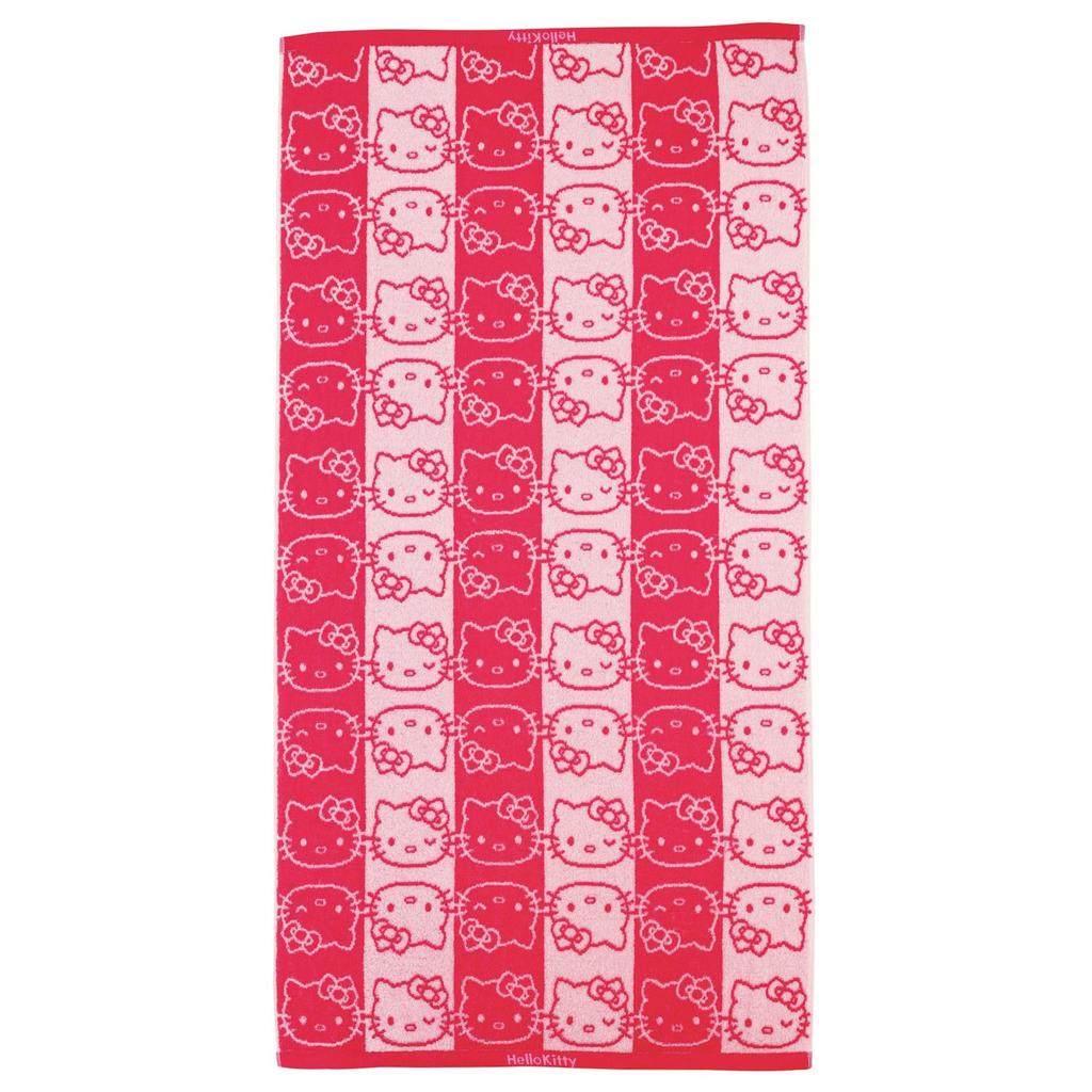 Marushin Sanrio Hello Kitty Face Pattern Bath 3725013600 Towel, Cute,