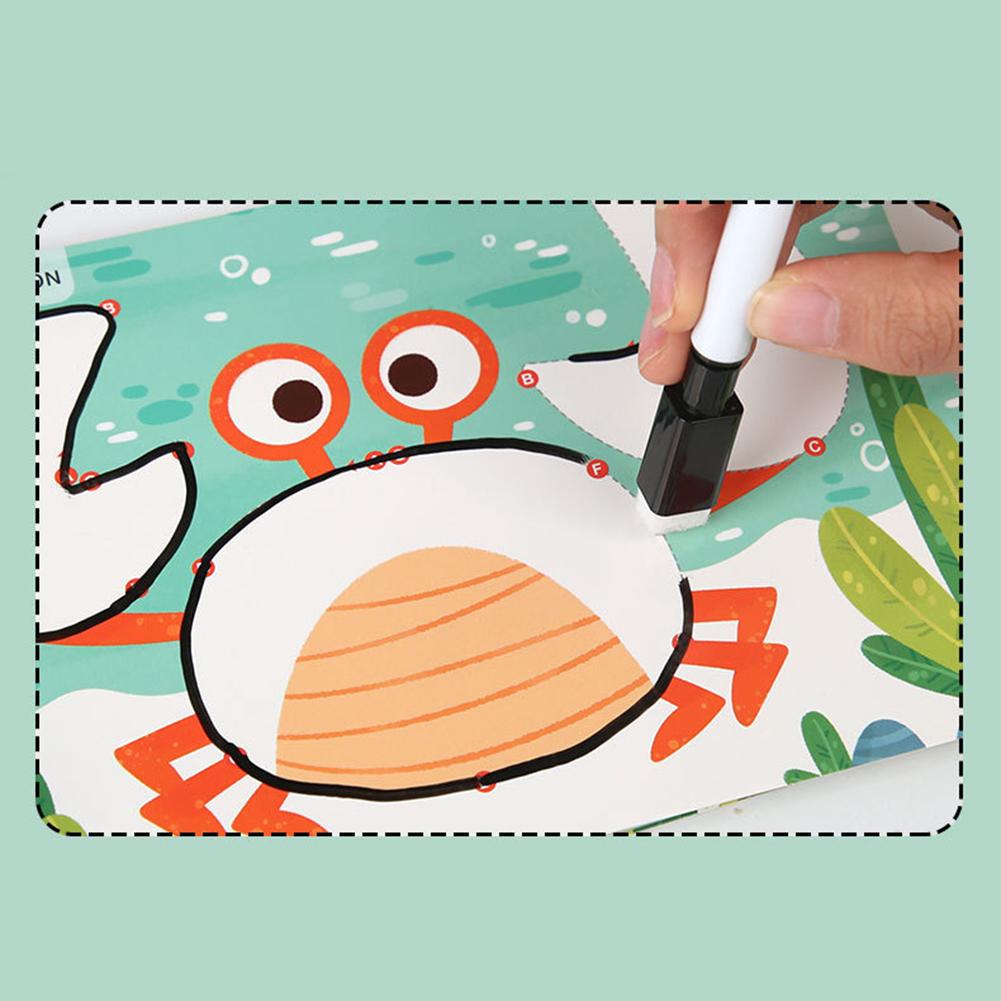 Write Wipe Activity Book Toddler Pen Control Training Book Funny Pen Guide Training Card Book for Children Early Learning