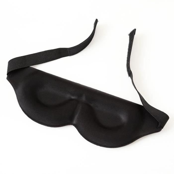 BG07600-Masque pour les yeux de sommeil à coupe profilée 3D et bandeau, masque de sommeil de nuit moulé concave-noir