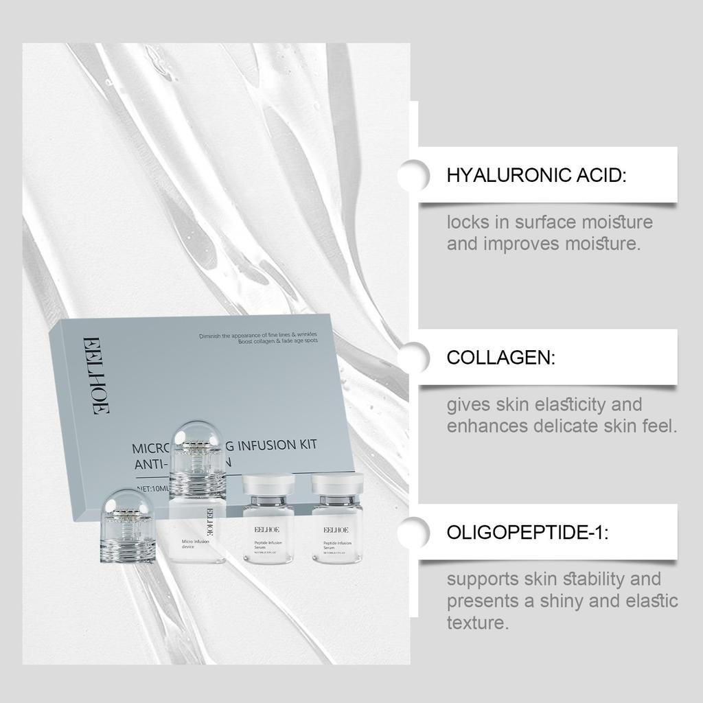 EELHOE Hyaluronic Acid Facial Set 1 Set, Gentle Hydration, Nourishing Skin Roller, Firms and Smooths Skin, Reduces Fine Lines, Facial Care