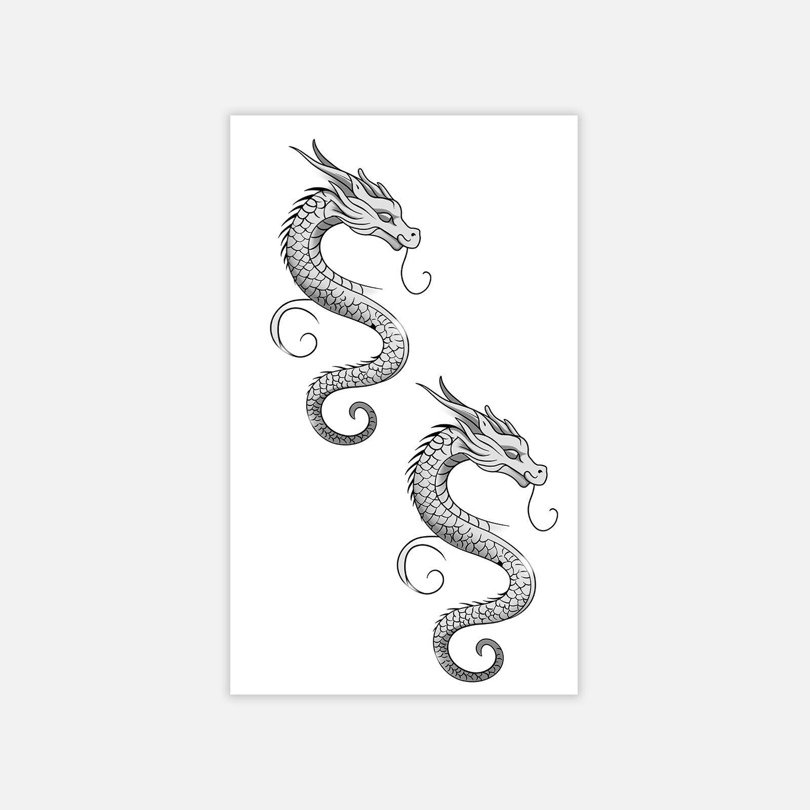 Dark Dragon Totem Neck Tattoo Sticker High Value Domineering Wind Tattoo Sticker 6*10