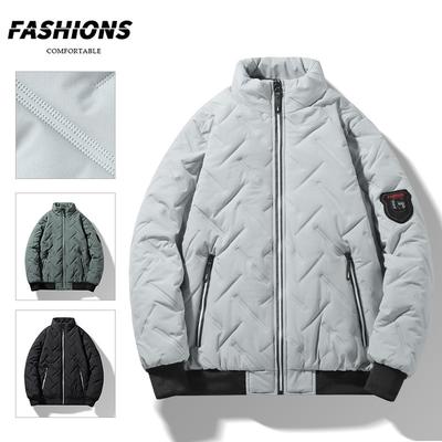Men's Jacket Autumn and Winter New Men's Cotton-padded Clothes Trendy Short Stand-up Collar Light Cotton Clothes Men