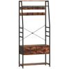6-in-1 Entryway Unit with Coat Rack, Shelf, 2 Drawers and 10 Hooks, 80x30x180cm, Rustic Brown