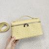 High-End Versatile Ostrich Pattern Leather Shoulder and Cross-Body Women's Handbag