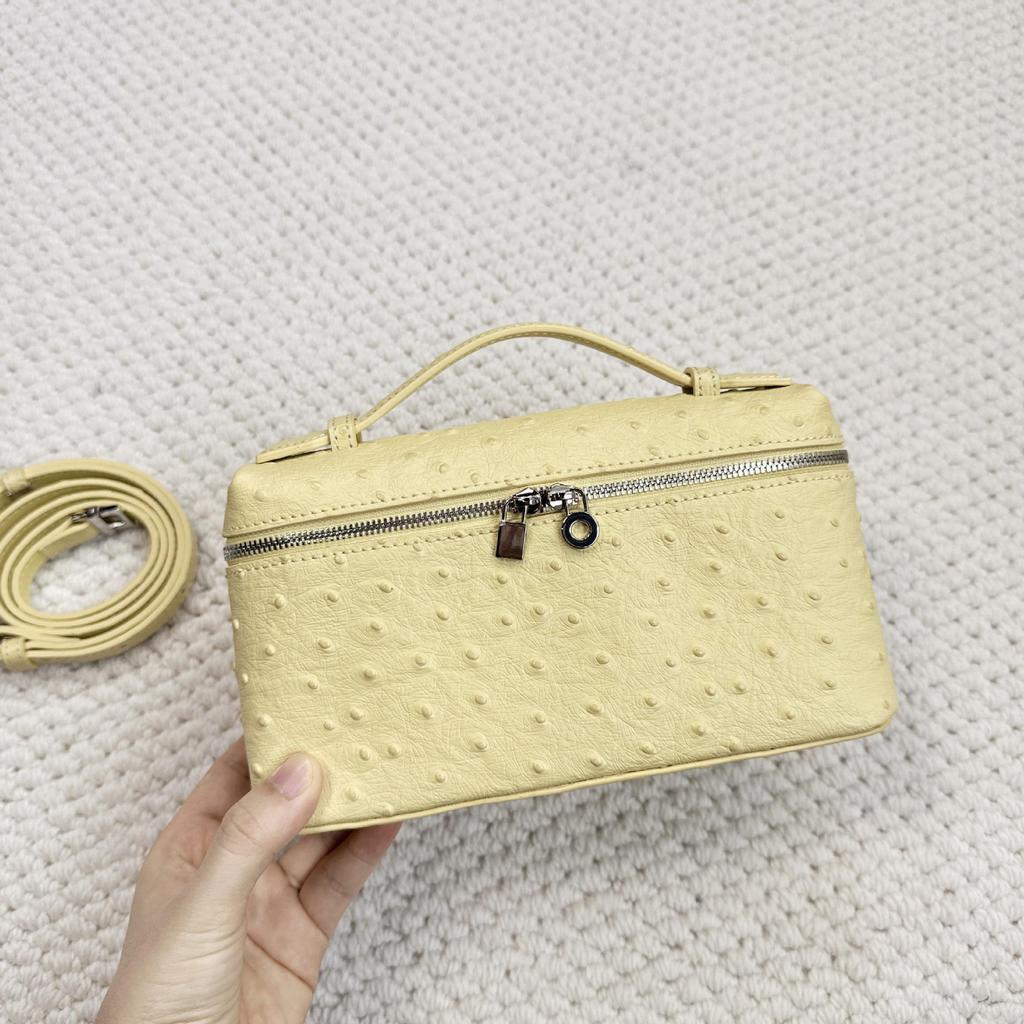 High-End Versatile Ostrich Pattern Leather Shoulder and Cross-Body Women's Handbag