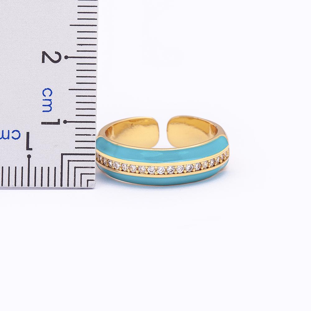 New Arrival 9 Colors Enamel Adjustable Opening Zircon Ring For Women Wedding Party Jewelry Trendy Candy Stackable Finger Ring
