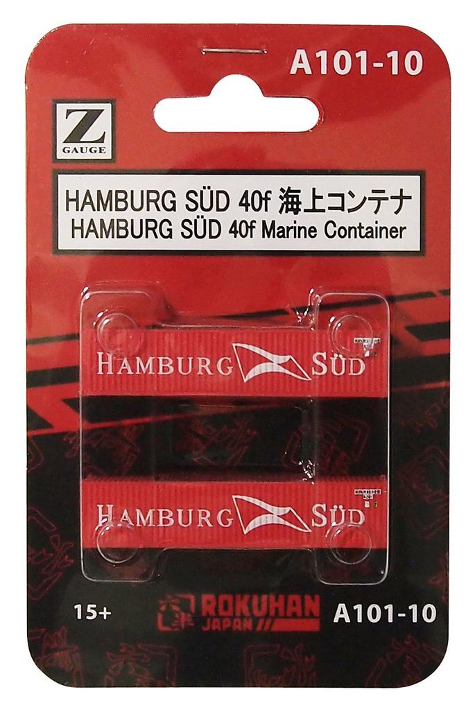 Rokuhan Z Gauge HAMBURG SUD 40f Sea Container A101-10 (2 Pieces)