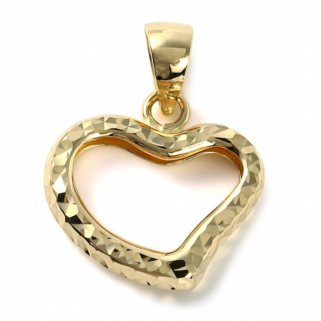 Goods 18K Gold Open Heart Pendant Top Head Charm [Happy Shop]
