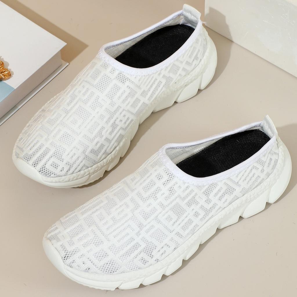 Skarpetki Siateczkowe Unisex Oddychające Wsuwane Codzienne Buty Lekkie Wygodne Damskie Płaskie do Chodzenia w Domu i na Zewnątrz