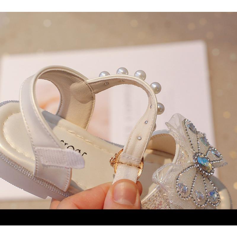 New bow diamond soft sole cute princess sandals for girls