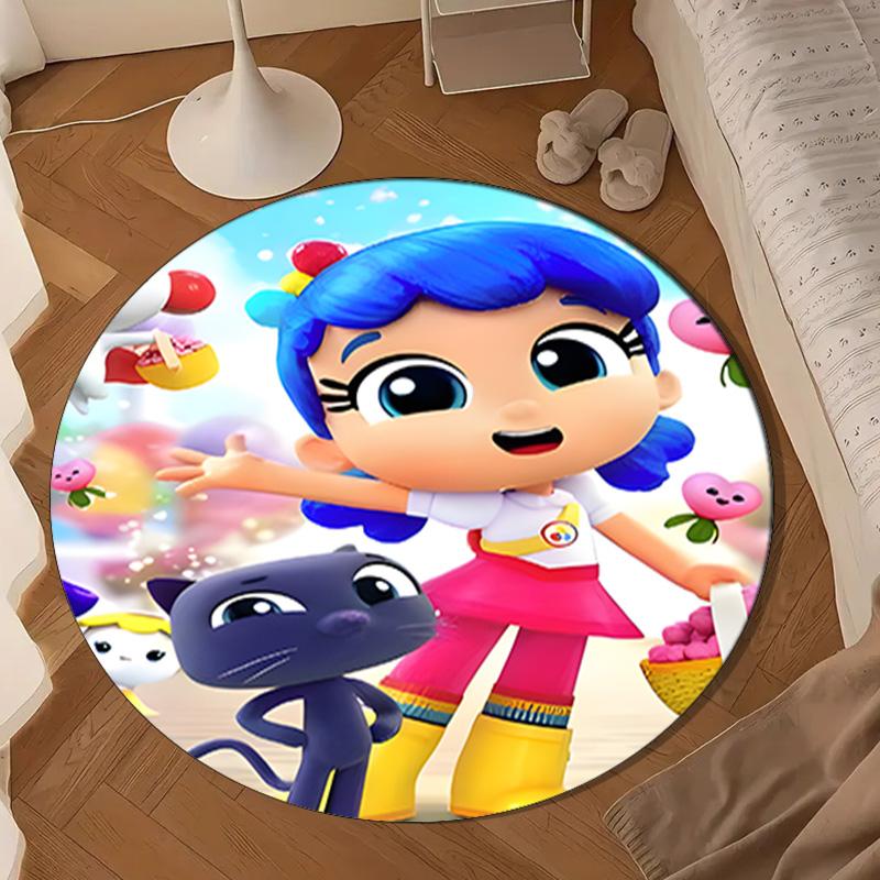 Rainbow Kingdom Adventure Round Rug for Livingroom,Bedroom, Palyroom, Chair Rug, Area rug, Circle Carpet, Large Size Fan Christmas gift