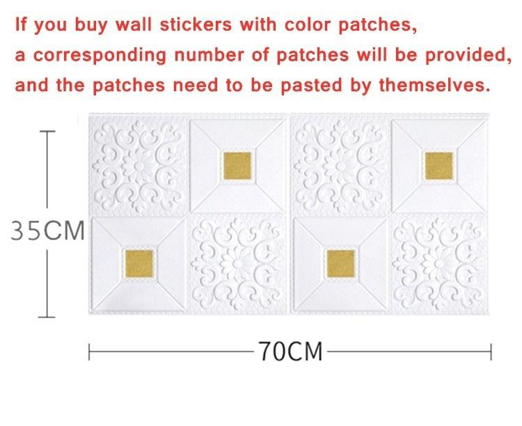 Self-adhesive Anti-collision Romantic and Warm Children's PE Foam 3D Wallpaper DIY Decorative Embossed Wall Stickers 70CM X 70CM