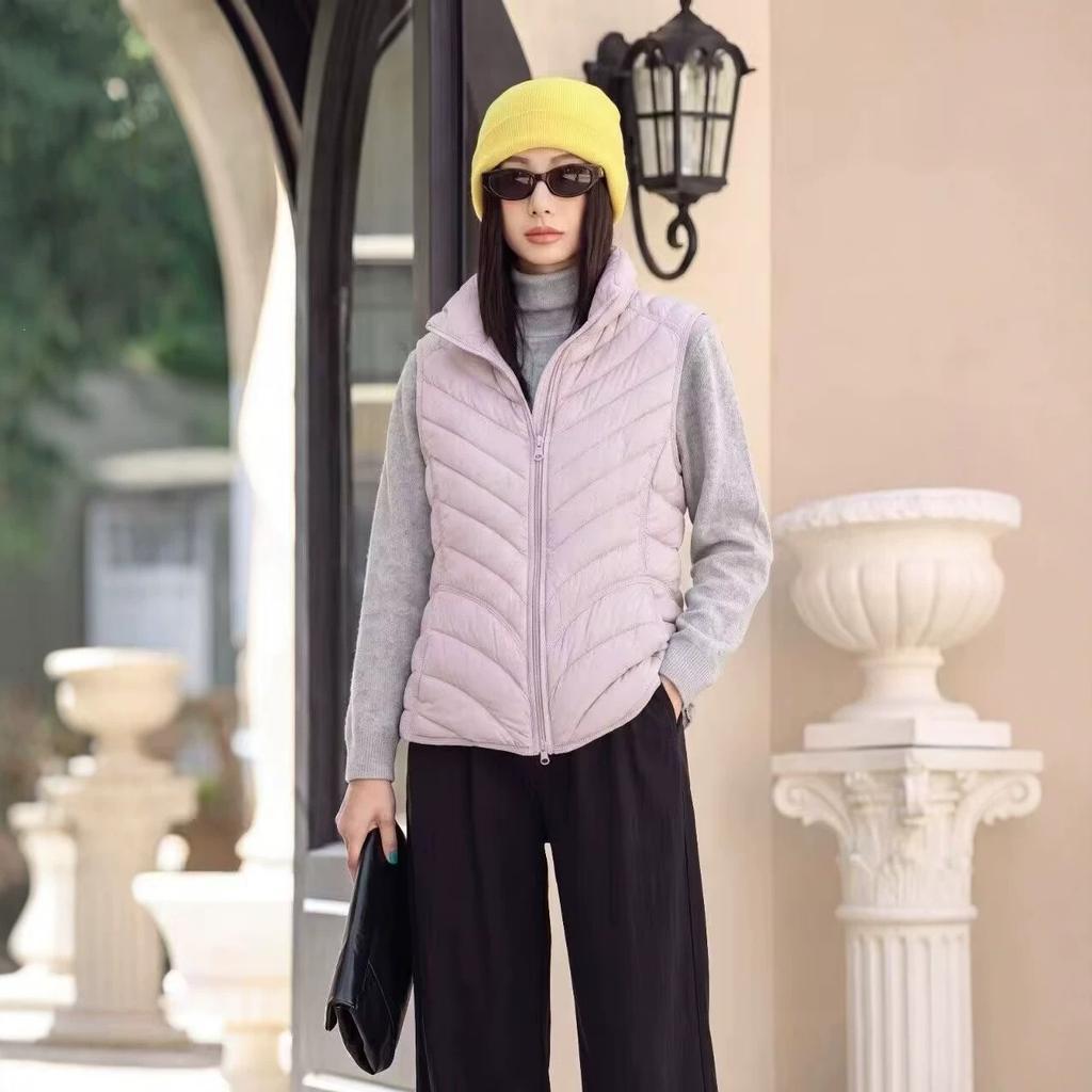 New light and thin short women's down vest liner waistband stand-up collar duck down small waist casual fashion coat