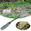 Iron Grass Rake Comfort Grip Hand Rake Cleaning Rake Leaf Broom  Lawns