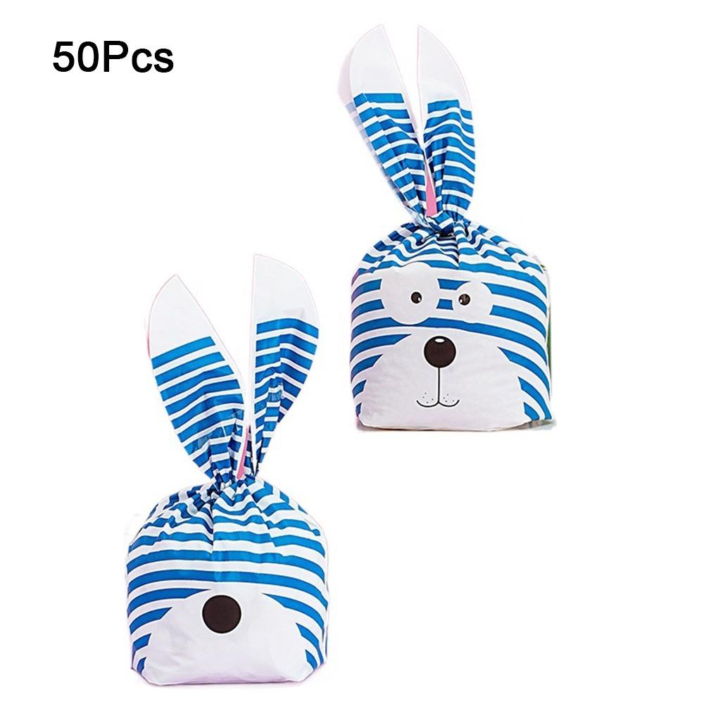 

50 шт. Мультяшные пакеты с длинными ушами кролика, пакеты для конфет и подарков с животным принтом, пакеты для упаковки печенья, закуски Style 26