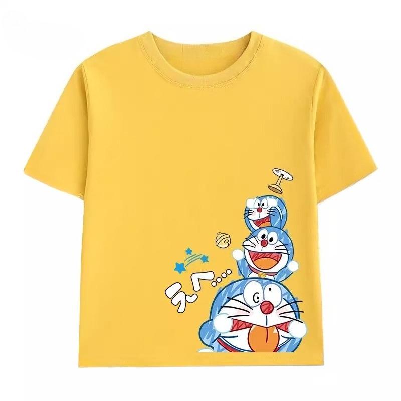 Potdemiel Summer New Doraemon Children's T-Shirt, Comfortable and Breathable, Suitable for Boys and Girls