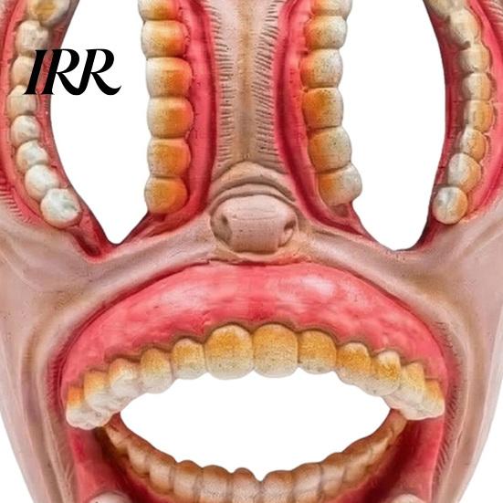 Comfortable Halloween Mask Horror Mask, with Hollow Realistic Fangs, Lightweight Breathable Unique Party PU Foam Grimace for Cosplay Costume Props