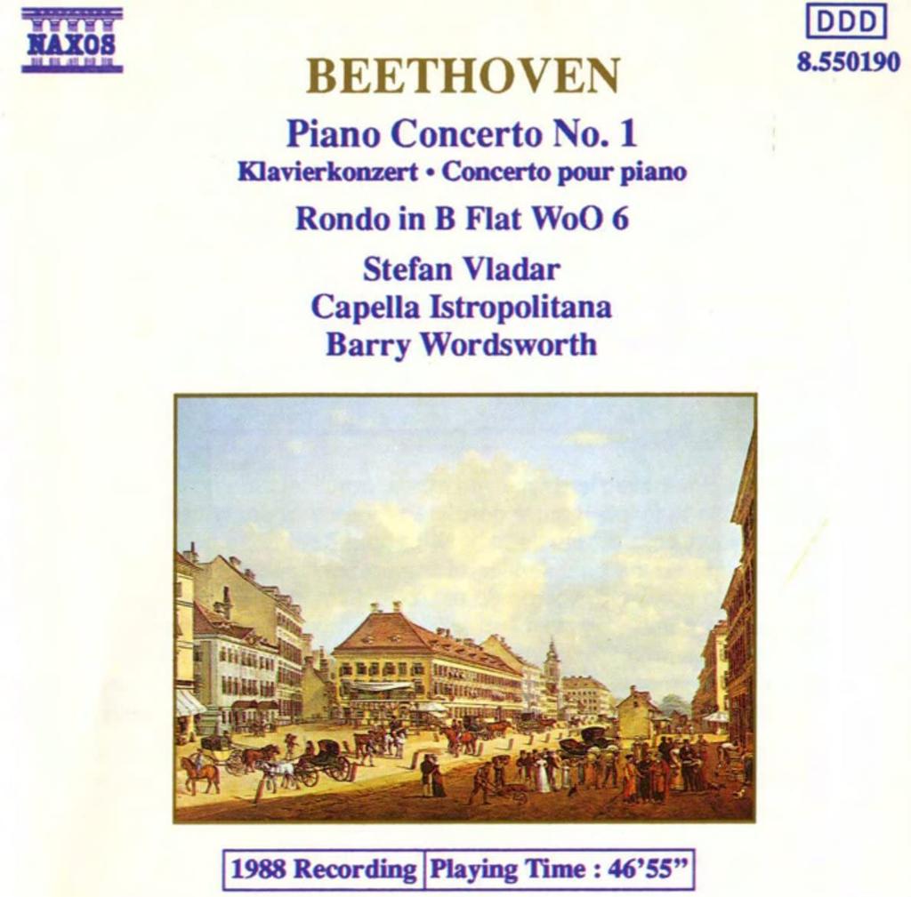 CD CLASSICAL - Beethoven: Piano Concerto No 1 8550121 Naxos 1988 Germany Classical Used