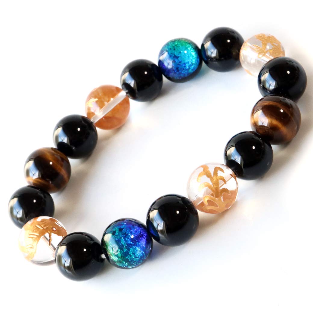 

Браслет Four Gods Firefly Glass 12 мм, светящийся морской кристалл Kerama, натуральный камень, аксессуар Power Stone [ЗОЛОТОЙ КАМЕНЬ] для мужчин