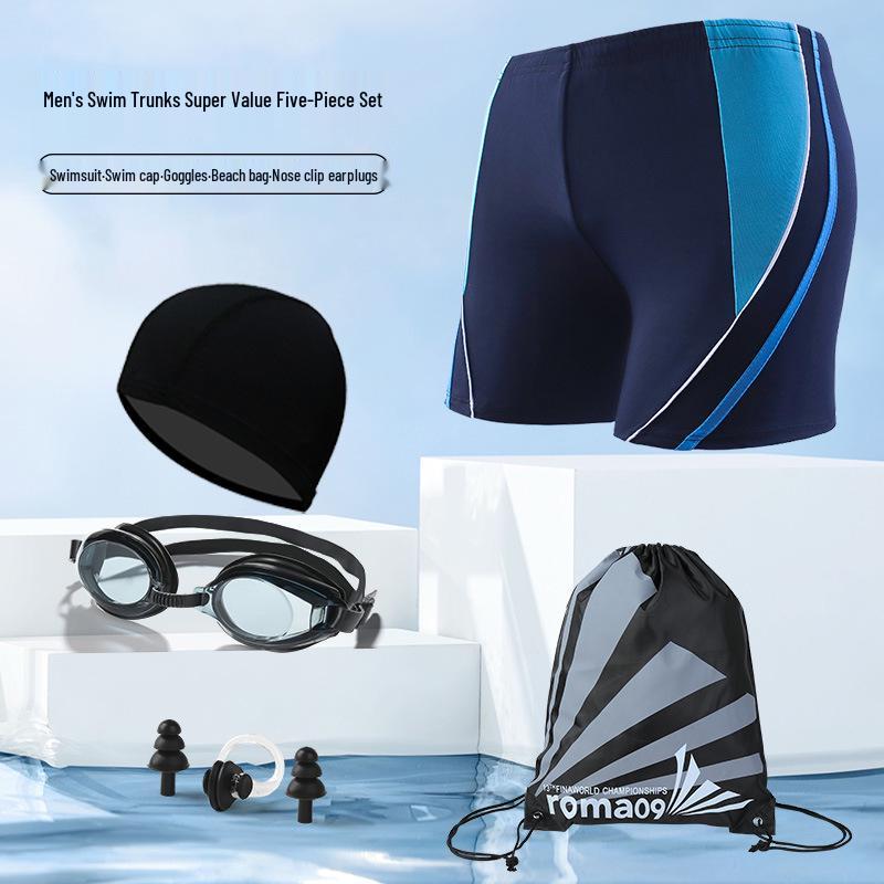 Herren Plus Size Schnelltrocknende Farbblock Strand- & Thermalbad-Badehose