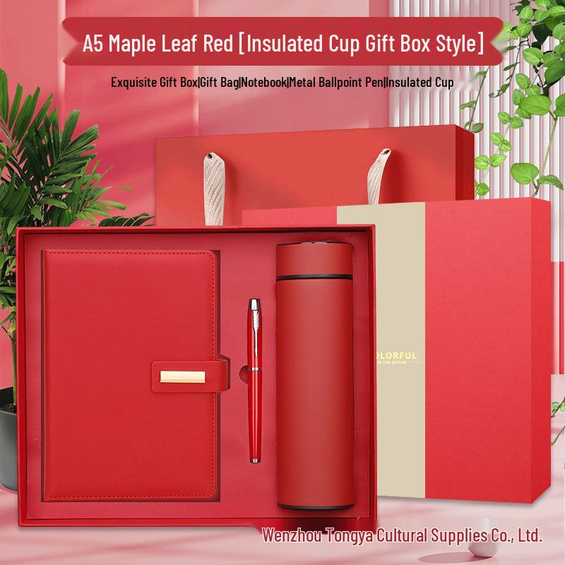 Customizable Business Diary Gift Set with Logo Printing - One-Buckle Notebook and Corporate Souvenir