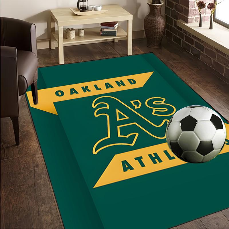 Athletics Oakland Emblem Rug Office Carpet Non-Slip Mat, Chair Rug Floor Covering for Gaming, Bedroom, Living Room , Home Decor Christmas Gift