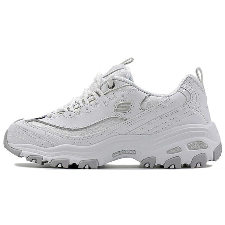 (WMNS) Skechers D Lite-Looking Glass  White Grey  Women s 11959-WHT EU 36.5