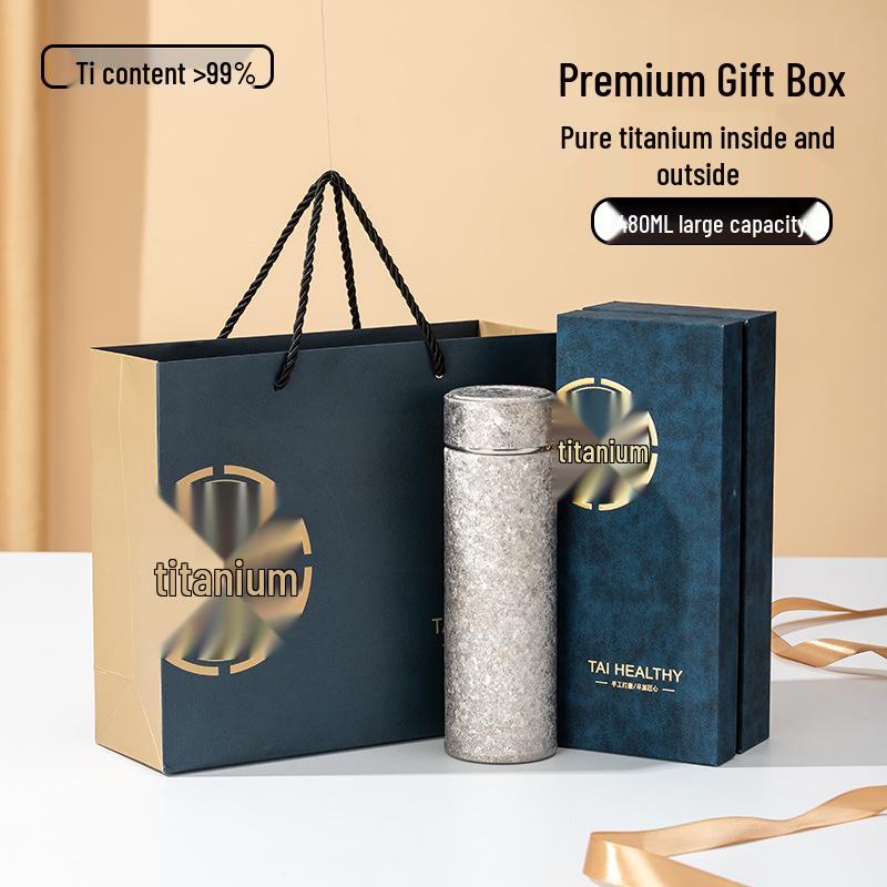 Premium Double-Layer Titanium Tea Cup with Separation Steeping and Insulation