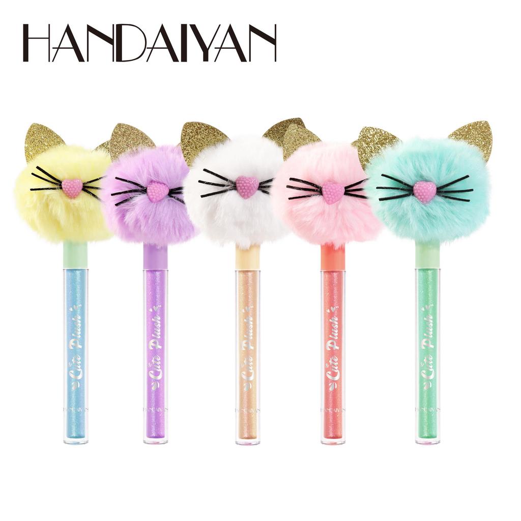 HANDAIYAN 5 Farben Lipgloss, langlebig, süß, glitzernd, rot, nackt, Lippenstift, flüssig, wasserfest, spendet Feuchtigkeit, leuchtendes Lipgloss-Make-up